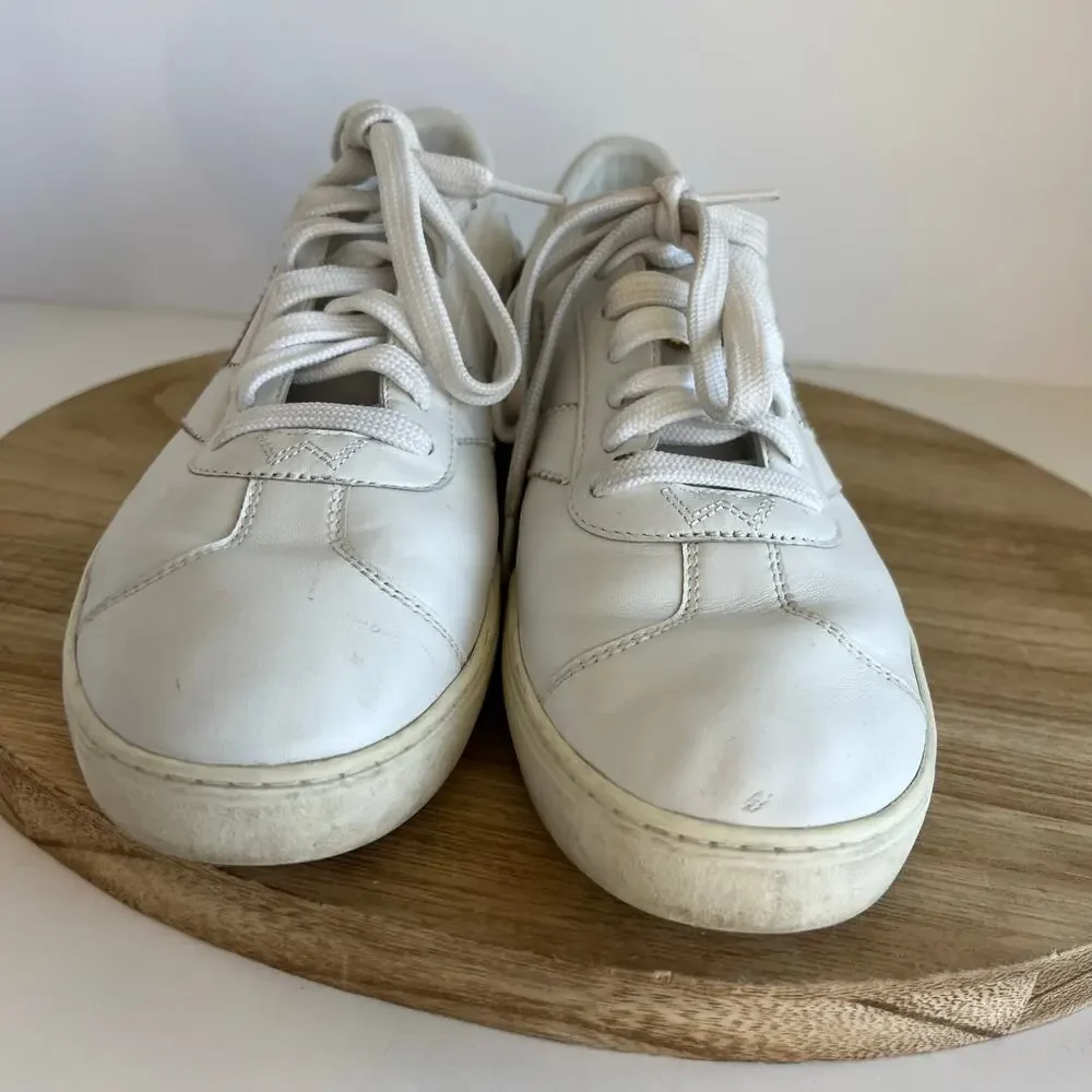 Stuart Weitzman Daryl Leather Lace Up Low Top Sneaker Size 10 Women's